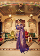 RajPath Fabric Sarees Are Crafted Frome Soft Handloom Silk With Copper Zari Work